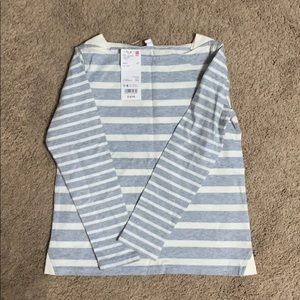 Girls Striped Crew Neck Tshirt